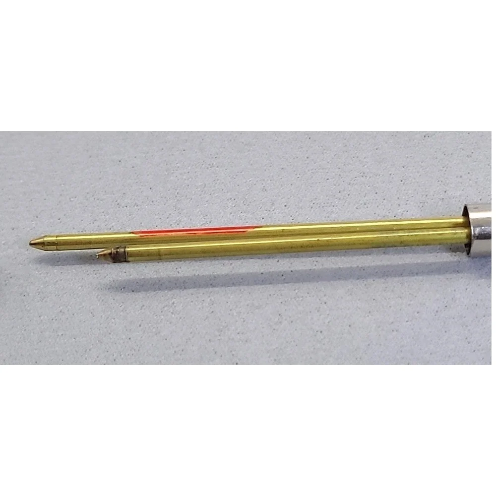 Vintage‎ Chromatic Dual Ballpoint Red Blue Pen Silver Gold Trim USA Writing Tool